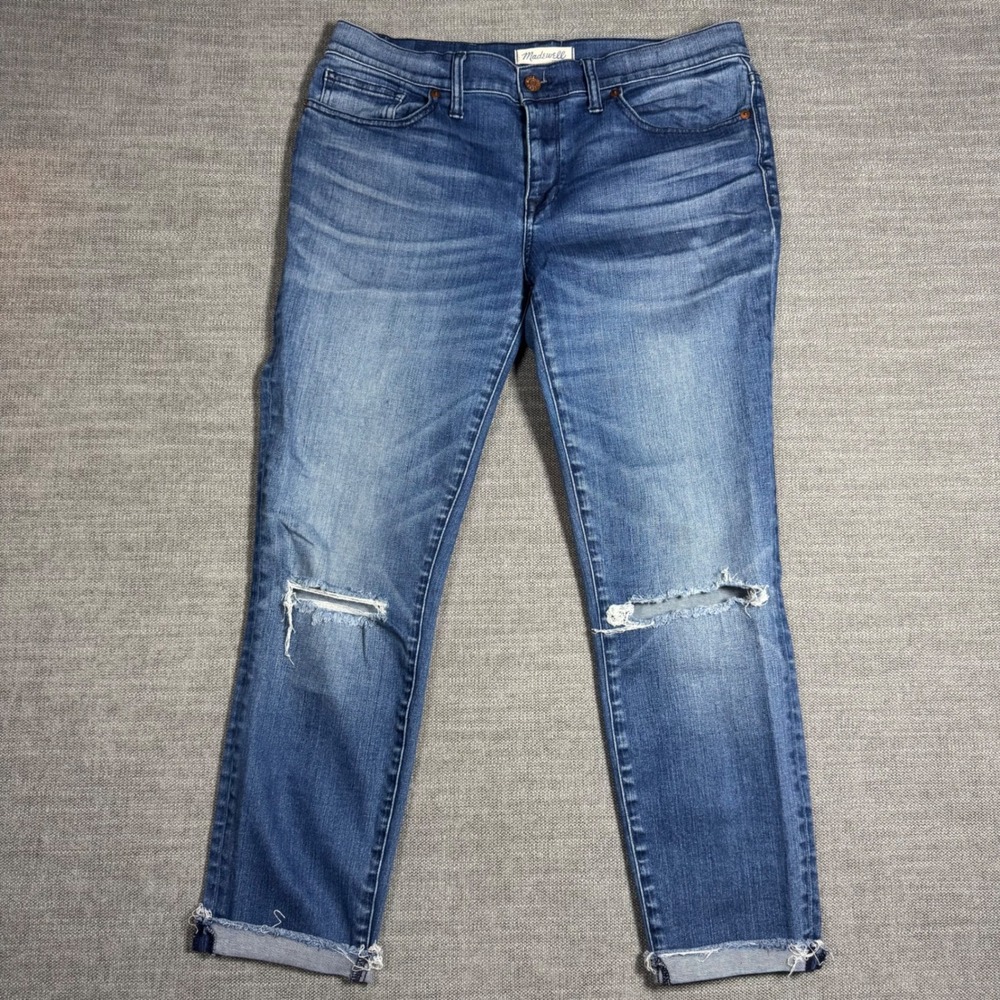 Madewell‎ Skinny Skinny Jeans Distressed Raw Hem Medium Wash Size 31